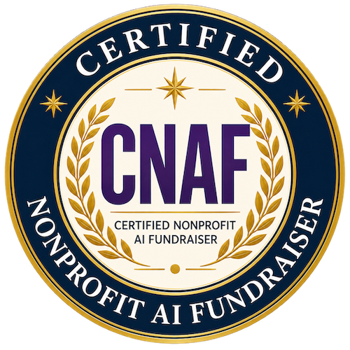 Certified Nonprofit AI Fundraiser (CNAF) emblem